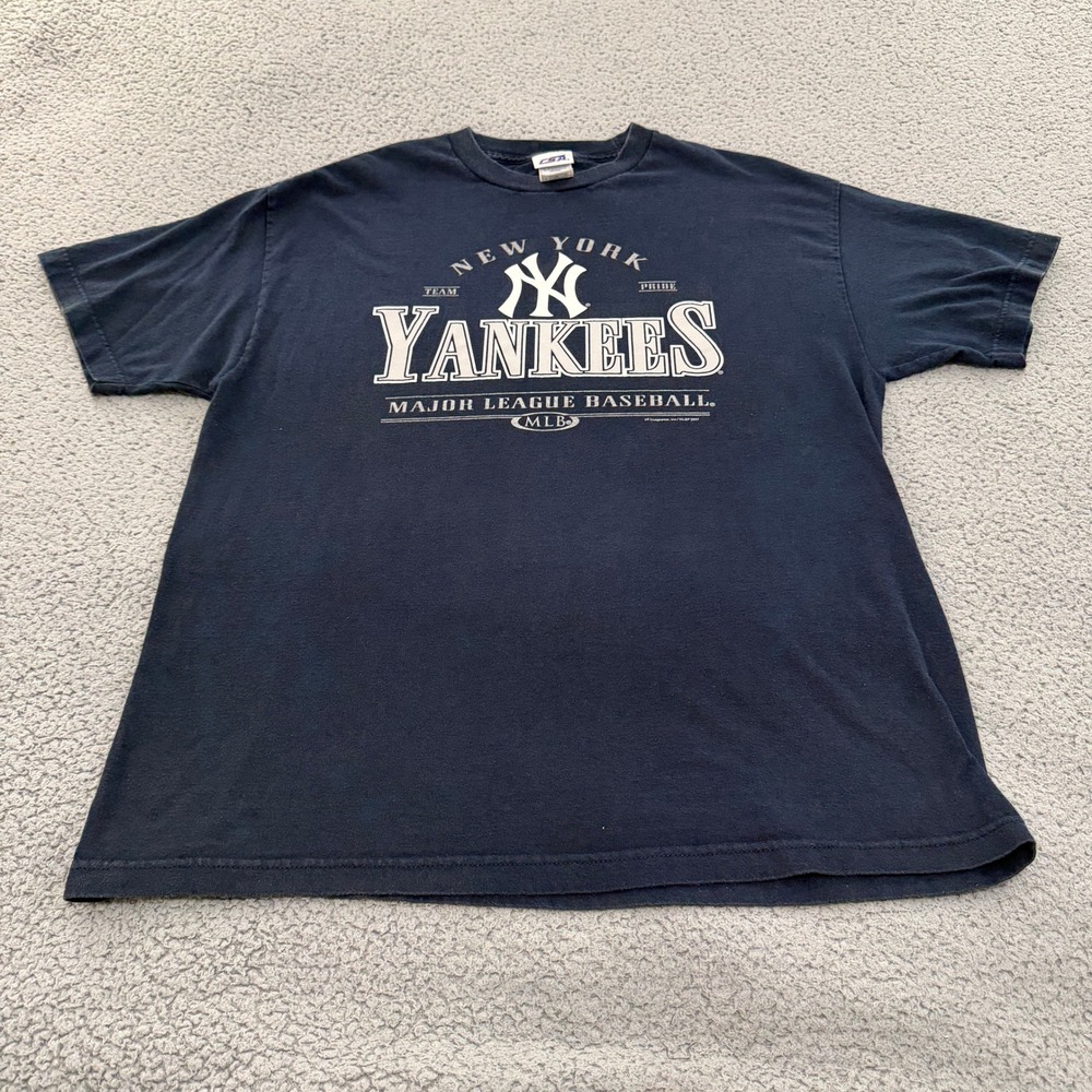 New York Yankees T-Shirt MLB Graphic CSA Mens Navy Blue XL 2007 Vintage Style